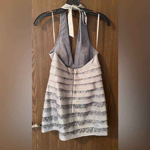 BCBGMaxAzria Charcoal Mesh Design Dress - Picture 3 of 3